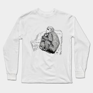 MUMMY PRIMATE CUDDLING BABY Long Sleeve T-Shirt